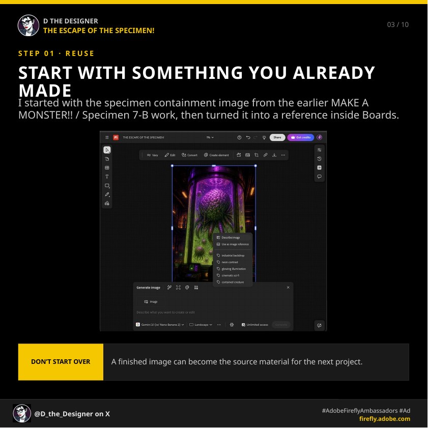 A Firefly Boards view using the original Specimen 7-B image as the source reference.